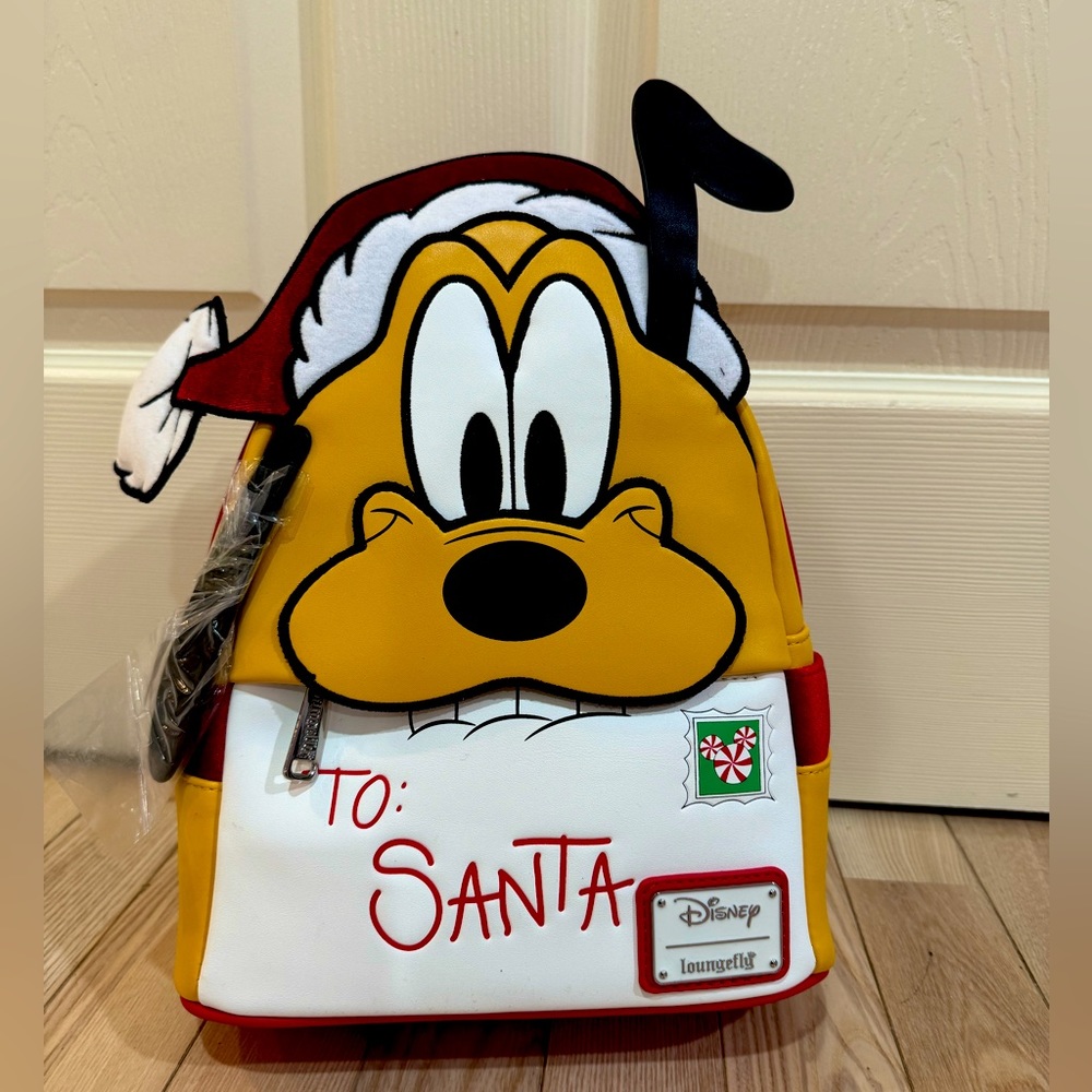 NWT Loungefly Pluto Santa Letter Mini Backpack!